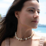 Tahitian Pearl & Mother-of-Pearl Choker ~ Sterling Silver 925 or Gold Filled~ Choker ~ Jewelry ~ Minimalist~ Handmade~Delicate~Layered MN0