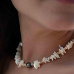 Tahitian Pearl & Mother-of-Pearl Choker ~ Sterling Silver 925 or Gold Filled~ Choker ~ Jewelry ~ Minimalist~ Handmade~Delicate~Layered MN0