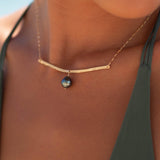 Tahitian Pearl Bar necklace ~ Gold Filled or Sterling Silver ~ Dainty Gold Necklace ~ Hammered Bar ~Minimalist ~Delicate ~Layered MN064