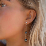 Tahitian Pearl Earrings ~ 14k Gold Filled ~ Hoop ~ Jewelry ~ Natural ~ Organic ~ Everyday ~ ME221