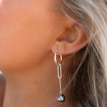 Tahitian Pearl Earrings ~ 14k Gold Filled, Rose Gold Filled or Sterling Silver 925 ~ Hoop ~ Jewelry ~ Natural ~ Organic ~ Everyday ~ ME220