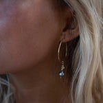 Tahitian Pearl Hoop Earrings ~ 14k Gold Filled or Sterling Silver ~ Jewelry ~ Natural ~ Organic ~ Everyday Boho ~ Hippie ~ Circle ~ ME223