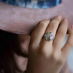 Moonstone Ring ~ Sterling Silver 925 ~Handmade ~Adjustable~ Crescent ~Half Moon ~Boho ~Hippie~ June Birthstone~ Bohemian~Gift For Her~ MR290