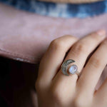 Moonstone Ring ~ Sterling Silver 925 ~Handmade ~Adjustable~ Crescent ~Half Moon ~Boho ~Hippie~ June Birthstone~ Bohemian~Gift For Her~ MR290