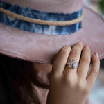 Moonstone Ring ~ Sterling Silver 925 ~Handmade ~Adjustable~ Crescent ~Half Moon ~Boho ~Hippie~ June Birthstone~ Bohemian~Gift For Her~ MR290