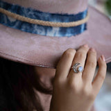 Moonstone Ring ~ Sterling Silver 925 ~Handmade ~Adjustable~ Crescent ~Half Moon ~Boho ~Hippie~ June Birthstone~ Bohemian~Gift For Her~ MR290