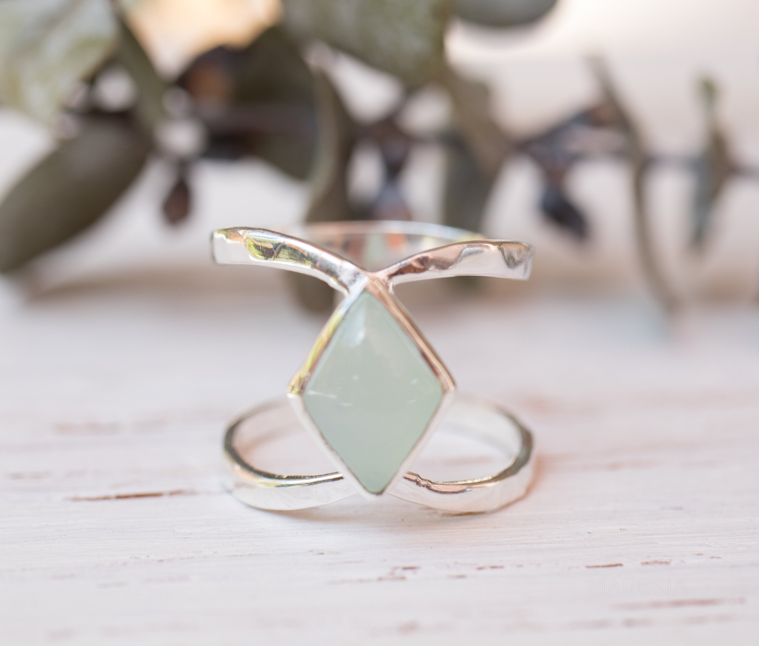 Teal Chalcedony~Sterling Silver 925~MR114A - Maresia Jewelry