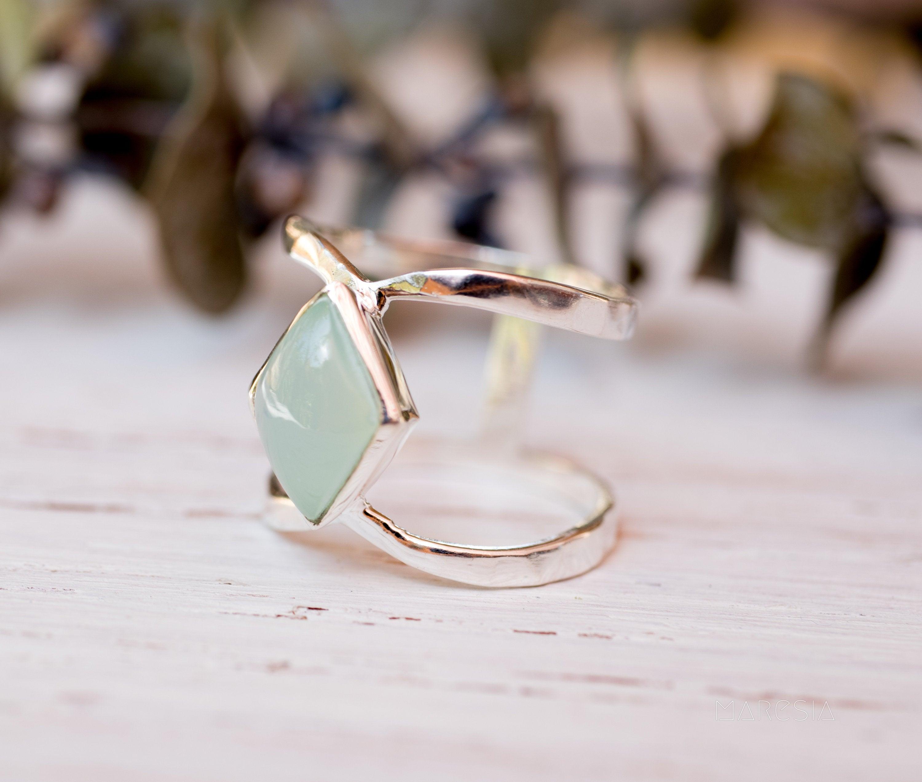 Teal Chalcedony~Sterling Silver 925~MR114A - Maresia Jewelry
