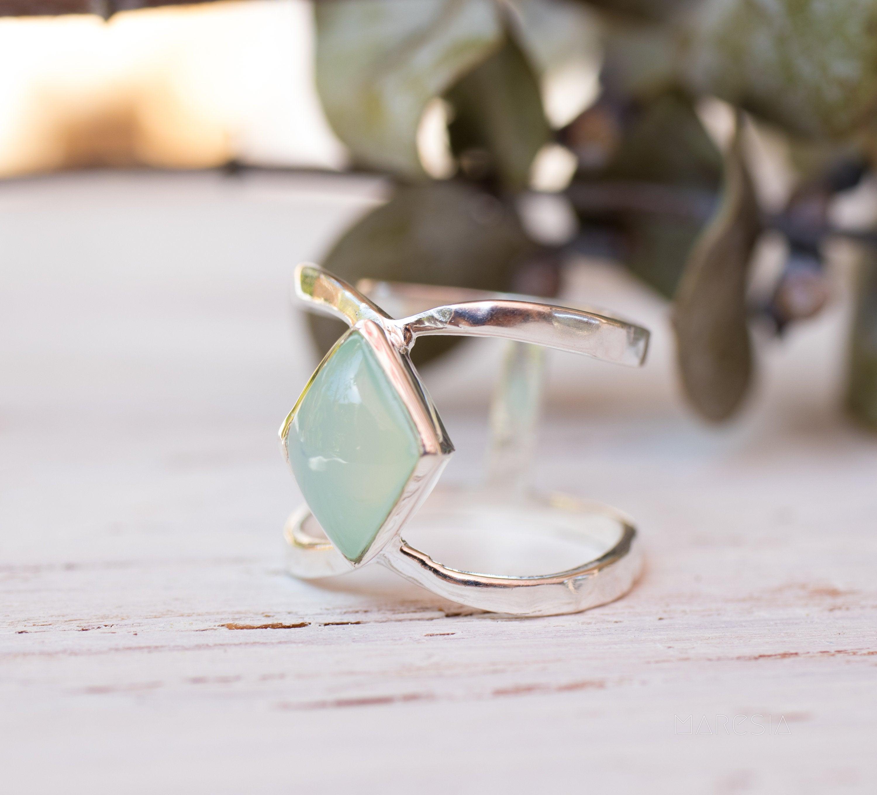 Teal Chalcedony~Sterling Silver 925~MR114A - Maresia Jewelry