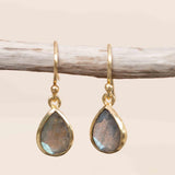 Labradorite Tear Drop Earrings ~ Jewelry ~ 18k Gold Plated ~ Natural ~ Minimalist Everyday ~ Gift for Her ~ Boho ~ Hippie ~ ME187