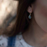Labradorite Tear Drop Earrings ~ Jewelry ~ 18k Gold Plated ~ Natural ~ Minimalist Everyday ~ Gift for Her ~ Boho ~ Hippie ~ ME187
