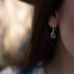 Labradorite Tear Drop Earrings ~ Jewelry ~ 18k Gold Plated ~ Natural ~ Minimalist Everyday ~ Gift for Her ~ Boho ~ Hippie ~ ME187