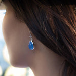 Blue Chalcedony Earrings~ Sterling Silver 925 ~Dangle Earrings ~Silver Earrings ~ Chalcedony ~Tear Drop Gemstone ~ Natural Stone ~ ME140