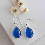 Blue Chalcedony Earrings~ Sterling Silver 925 ~Dangle Earrings ~Silver Earrings ~ Chalcedony ~Tear Drop Gemstone ~ Natural Stone ~ ME140