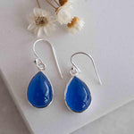Blue Chalcedony Earrings~ Sterling Silver 925 ~Dangle Earrings ~Silver Earrings ~ Chalcedony ~Tear Drop Gemstone ~ Natural Stone ~ ME140