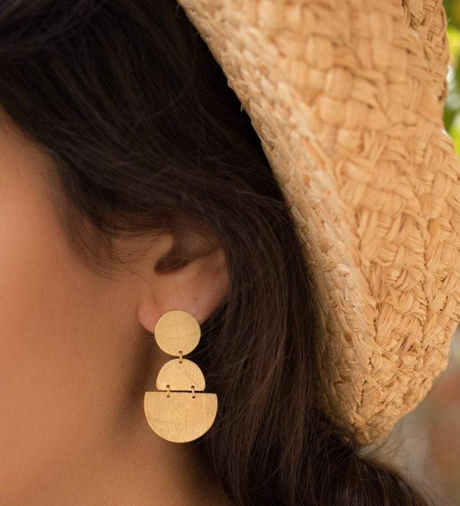 Textured Earrings ~ Gold Vermeil~ME094 - Maresia Jewelry