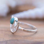 Turquoise Ring ~ Sterling Silver 925 ~ Half Moon ~ Handmade ~ Gemstone ~ Statement~ December Birthstone Boho MR129