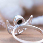 Turquoise Ring ~ Sterling Silver 925 ~ Half Moon ~ Handmade ~ Gemstone ~ Statement~ December Birthstone Boho MR129