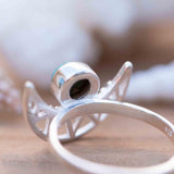 Turquoise Ring ~ Sterling Silver 925 ~ Half Moon ~ Handmade ~ Gemstone ~ Statement~ December Birthstone Boho MR129