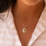 Labradorite or Larimar Pendant ~ Hammered ~ Sterling Silver 925  ~ Delicate ~ Bohemian ~  Charm ~ MN080