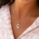 Labradorite or Larimar Pendant ~ Hammered ~ Sterling Silver 925  ~ Delicate ~ Bohemian ~  Charm ~ MN080