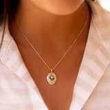 Labradorite or Larimar Pendant ~ Hammered ~ Sterling Silver 925  ~ Delicate ~ Bohemian ~  Charm ~ MN081