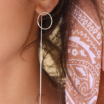 Threader Circle Earrings ~ Sterling Silver 925 ~ME029C - Maresia Jewelry