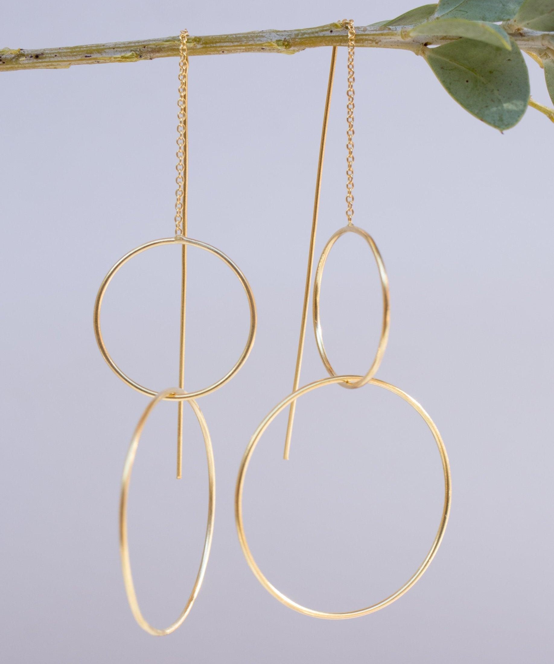 Threader Earrings ~ 18k Gold Plated ~ME095 - Maresia Jewelry