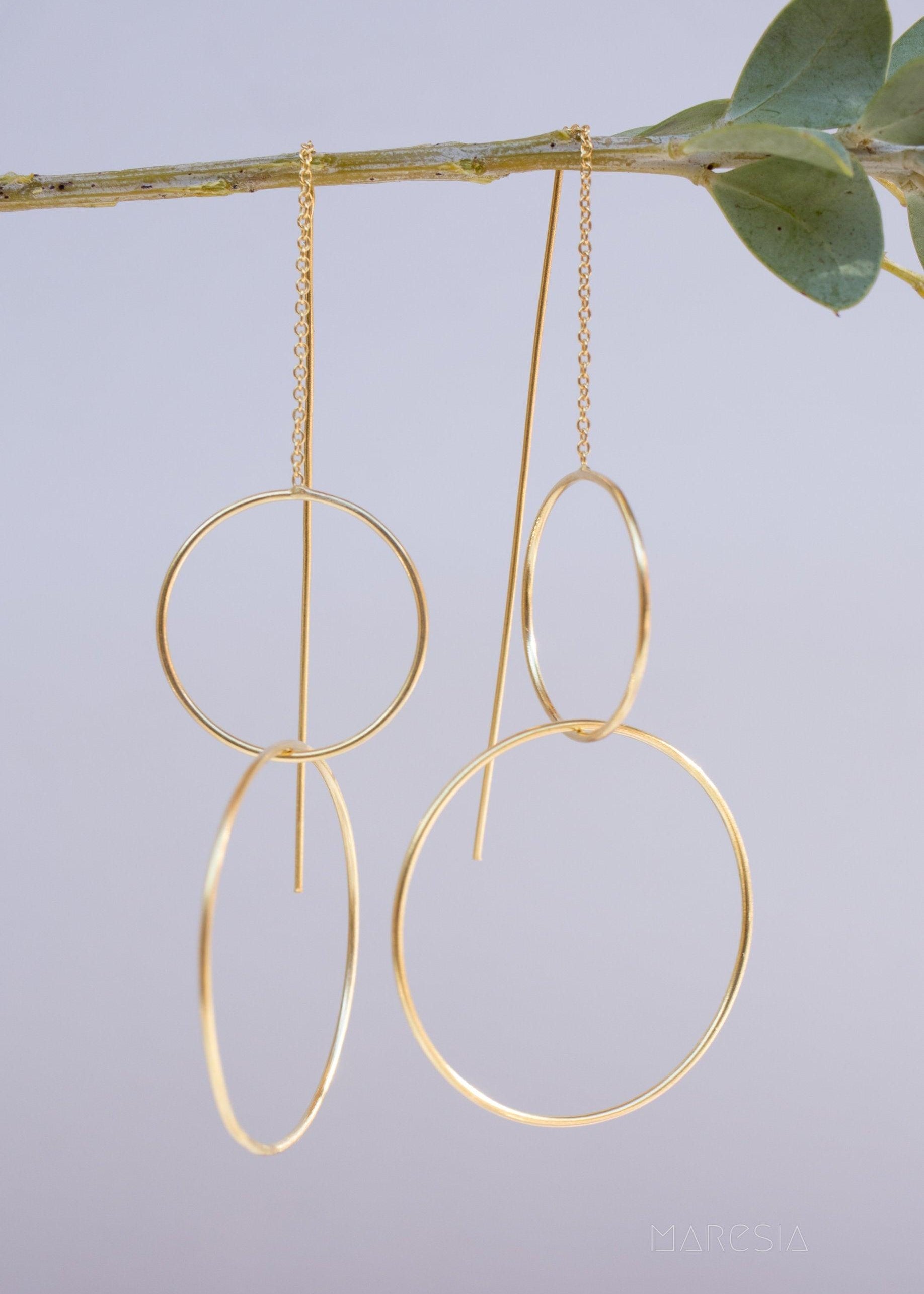 Threader Earrings ~ 18k Gold Plated ~ME095 - Maresia Jewelry