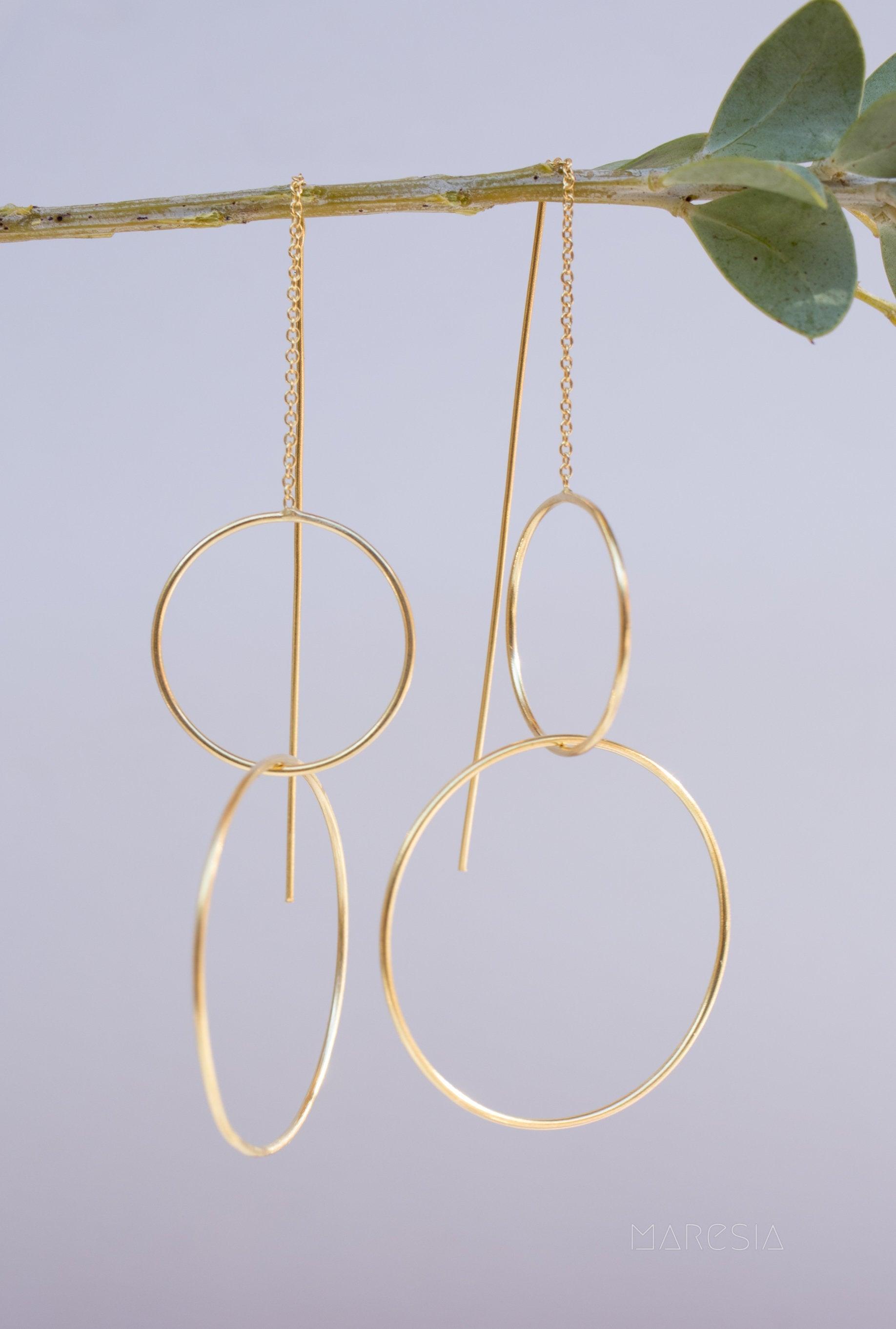 Threader Earrings ~ 18k Gold Plated ~ME095 - Maresia Jewelry
