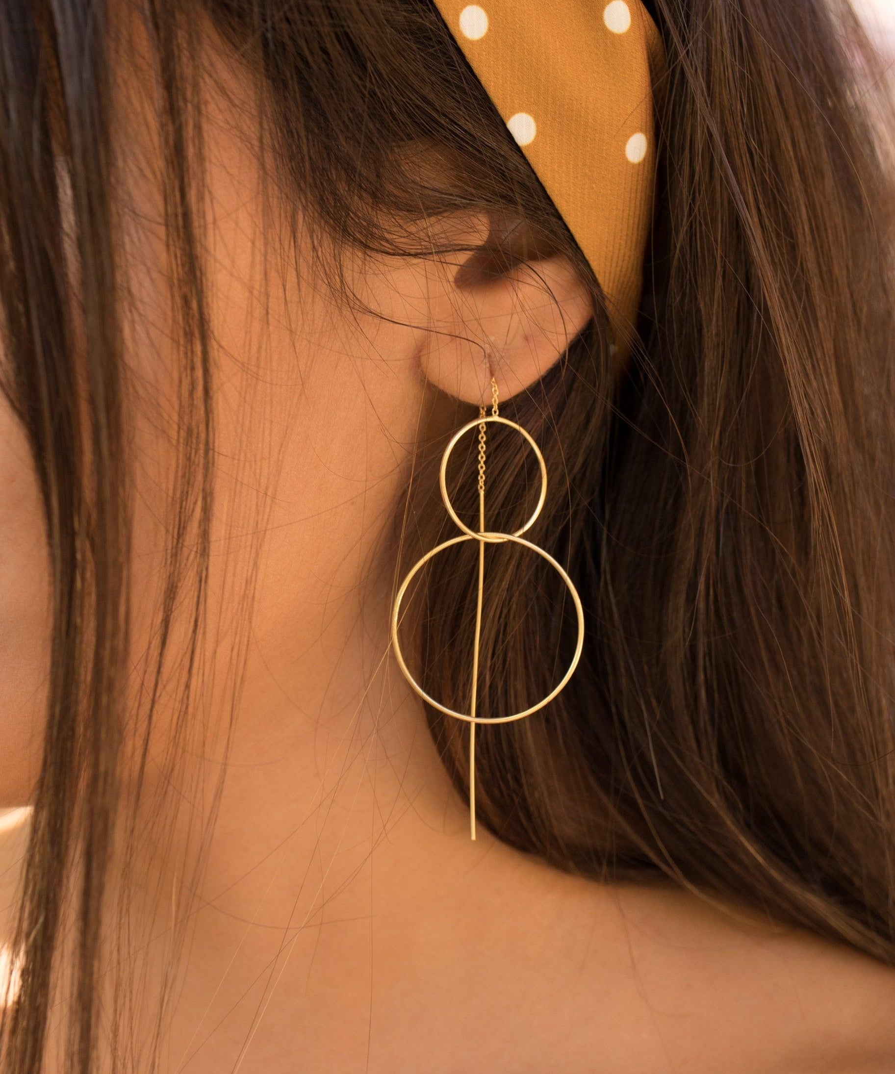Threader Earrings ~ 18k Gold Plated ~ME095 - Maresia Jewelry