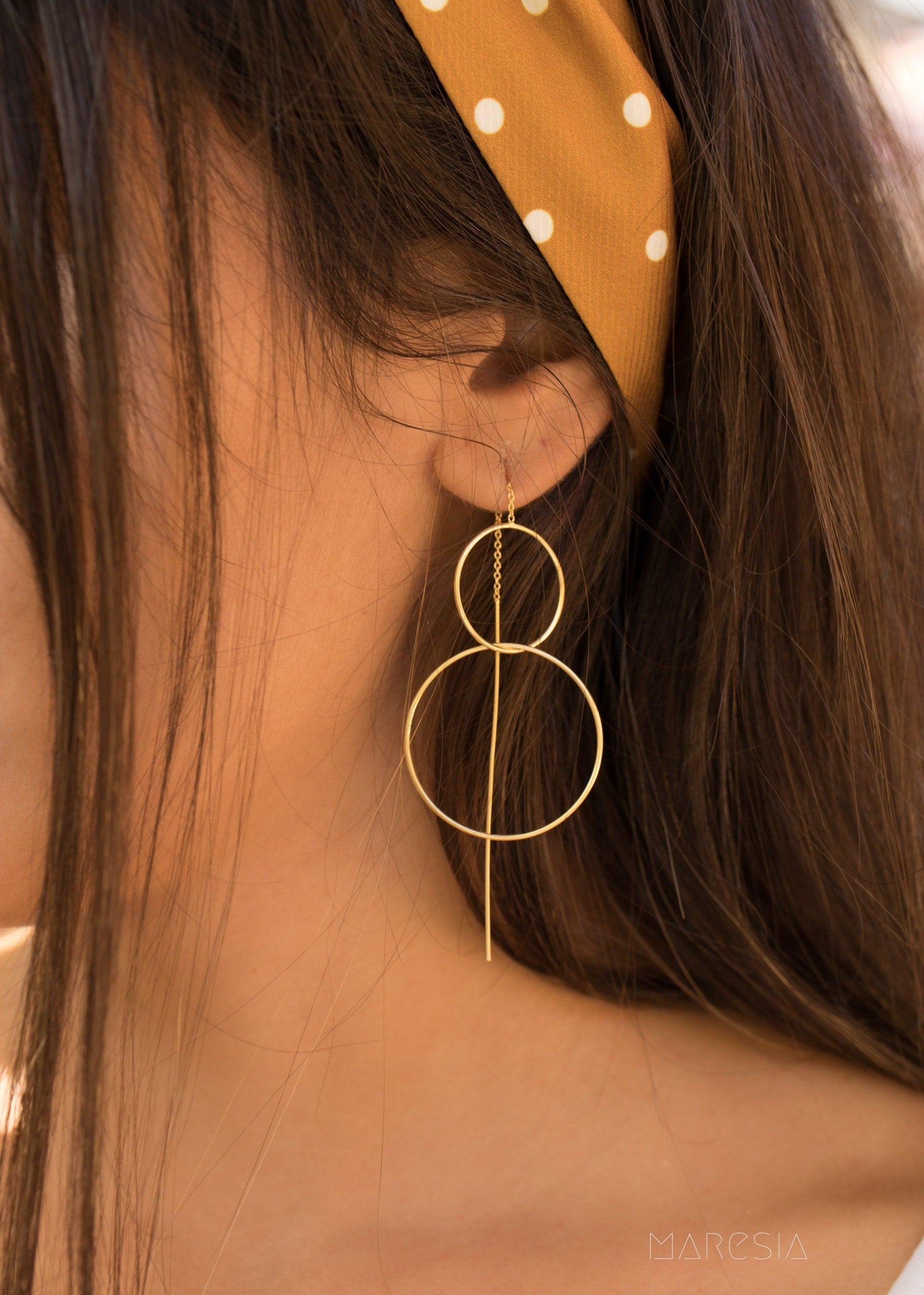 Threader Earrings ~ 18k Gold Plated ~ME095 - Maresia Jewelry