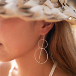 Threader Earrings ~ 18k Gold Plated or Silver Plated Earrings ~ Circle~  Geometric ~Dangle Earrings ~ Handmade ~ Jewelry ~ ME095B