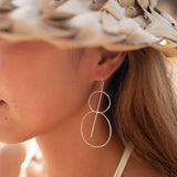 Threader Earrings ~ 18k Gold Plated or Silver Plated Earrings ~ Circle~  Geometric ~Dangle Earrings ~ Handmade ~ Jewelry ~ ME095B