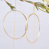 Threader Earrings ~ 18k Gold Plated or Silver Plated  Earrings ~ Circle~  Geometric ~Dangle Earrings ~ Handmade ~ Jewelry ~ ME130B