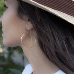 Threader Earrings ~ 18k Gold Plated or Silver Plated  Earrings ~ Circle~  Geometric ~Dangle Earrings ~ Handmade ~ Jewelry ~ ME130B