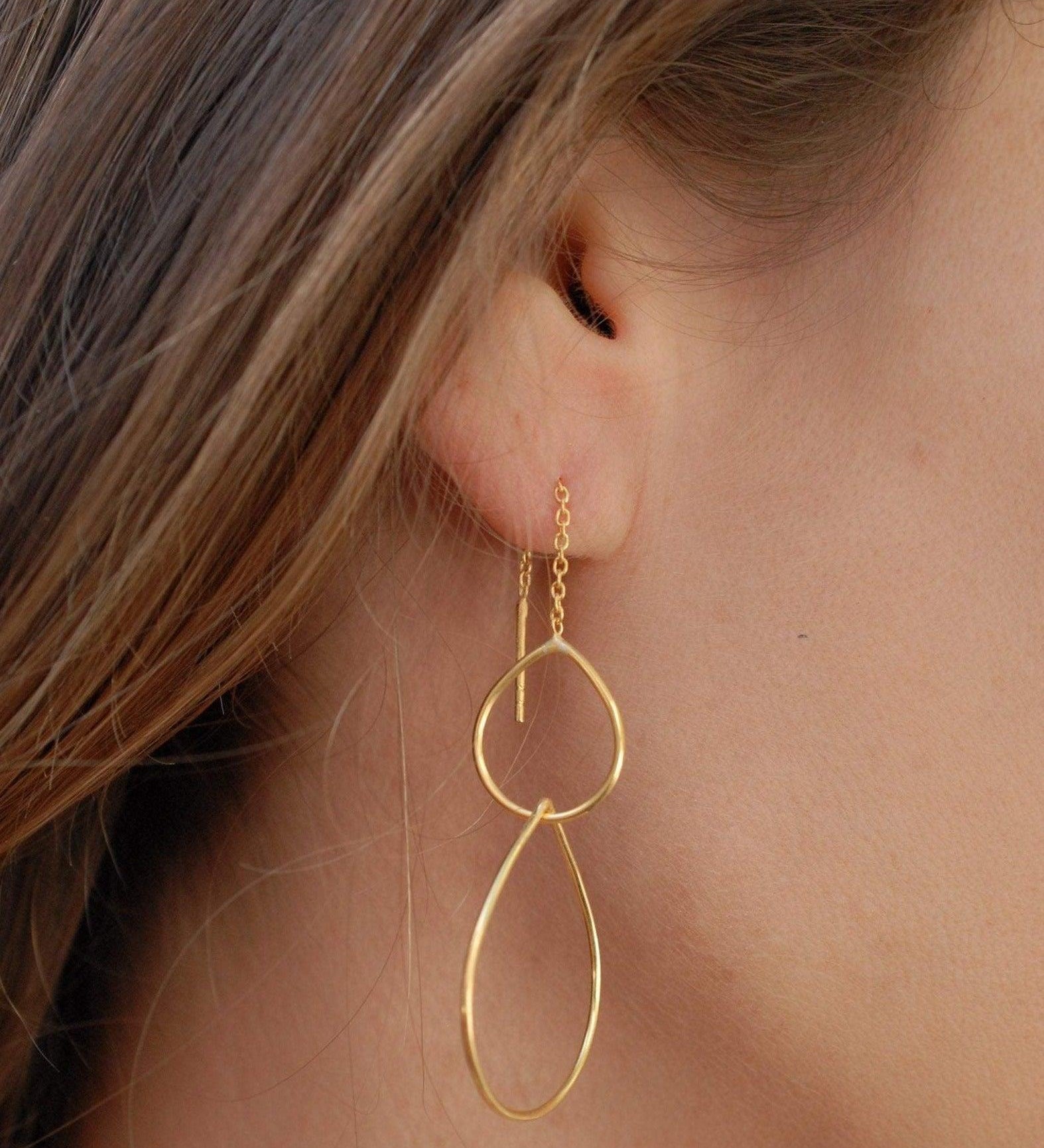 Threader Earrings ~18k Gold Vermeil ~ ME023 - Maresia Jewelry