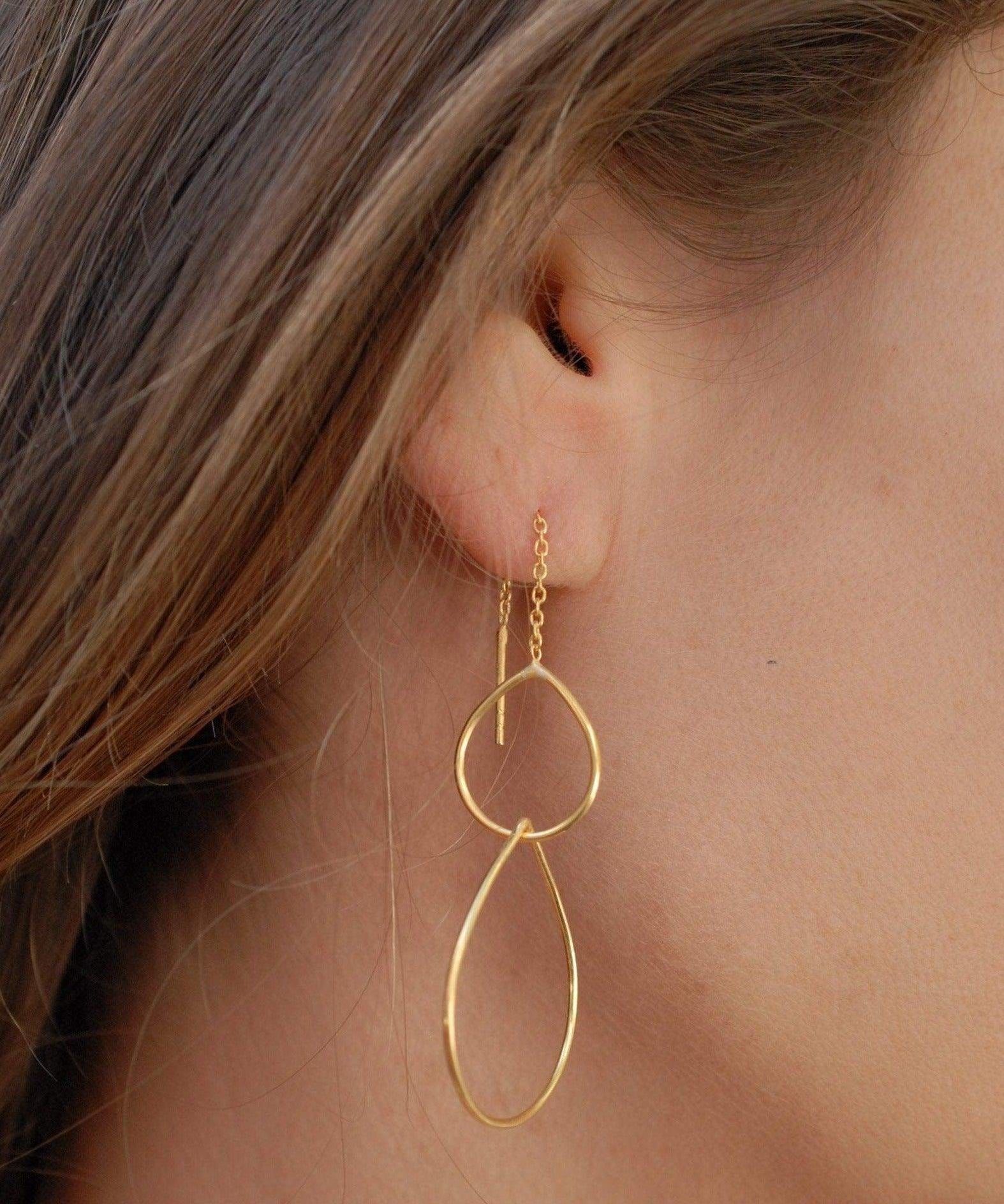 Threader Earrings ~18k Gold Vermeil ~ ME023 - Maresia Jewelry