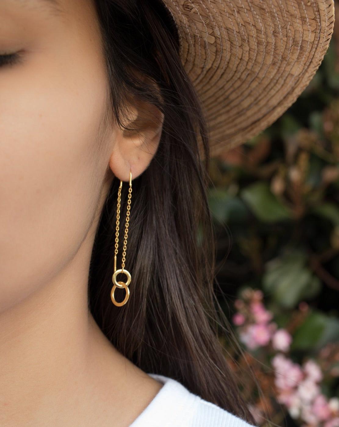 Threader Earrings ~ 18k Gold Vermeil~ ME113 - Maresia Jewelry