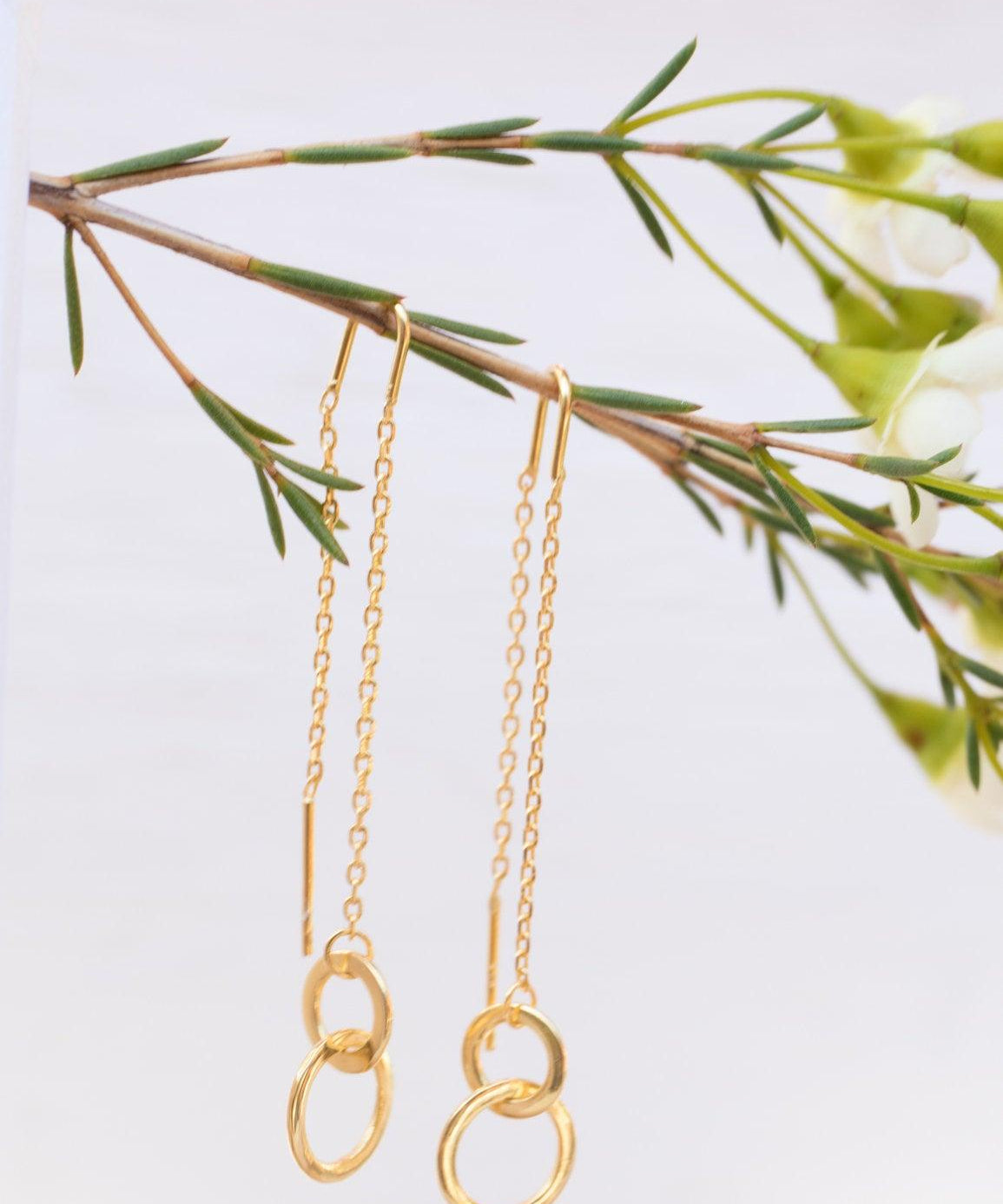 Threader Earrings ~ 18k Gold Vermeil~ ME113 - Maresia Jewelry
