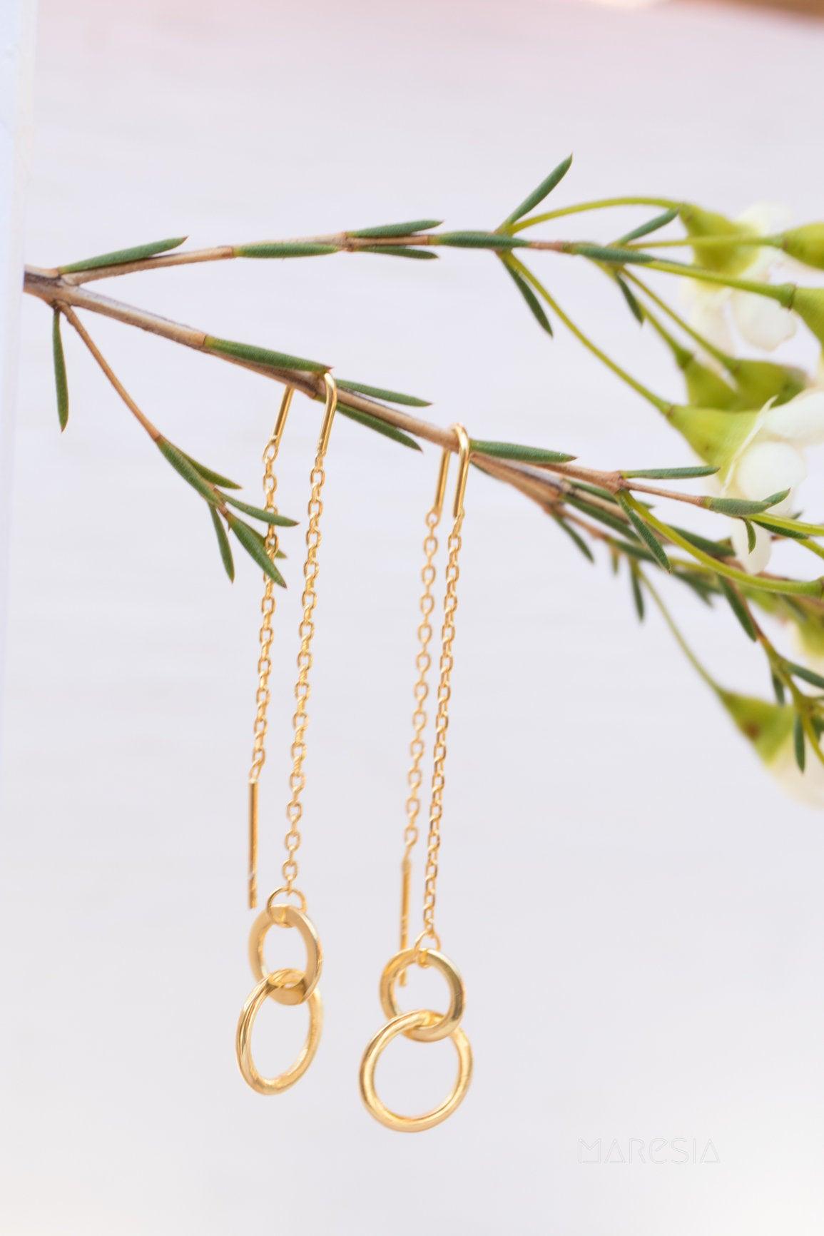 Threader Earrings ~ 18k Gold Vermeil~ ME113 - Maresia Jewelry