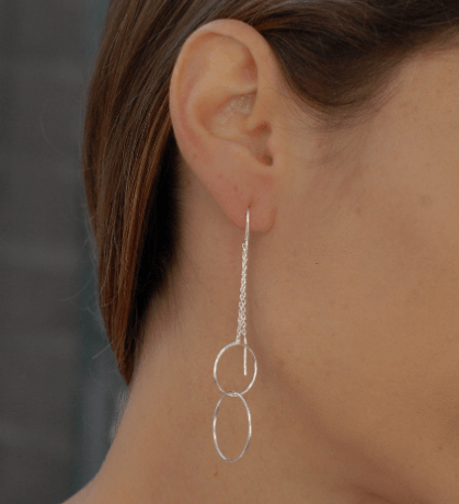 Threader Earrings ~ Gold Vermeil or Sterling Silver 925 ~ ME145 - Maresia Jewelry