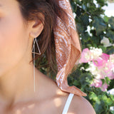 Threader Triangle Earrings ~  Sterling Silver 925  ~ ME029B - Maresia Jewelry