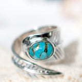 Tortuga Copper Turquoise Ring ~ Sterling Silver 925 ~ SMR130 - Maresia Jewelry