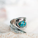 Tortuga Copper Turquoise Ring ~ Sterling Silver 925 ~ SMR130 - Maresia Jewelry