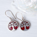 Tree of Life Coral Earrings ~ Sterling Silver 925 ~ SME069 - Maresia Jewelry