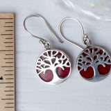 Tree of Life Coral Earrings ~ Sterling Silver 925 ~ SME069 - Maresia Jewelry