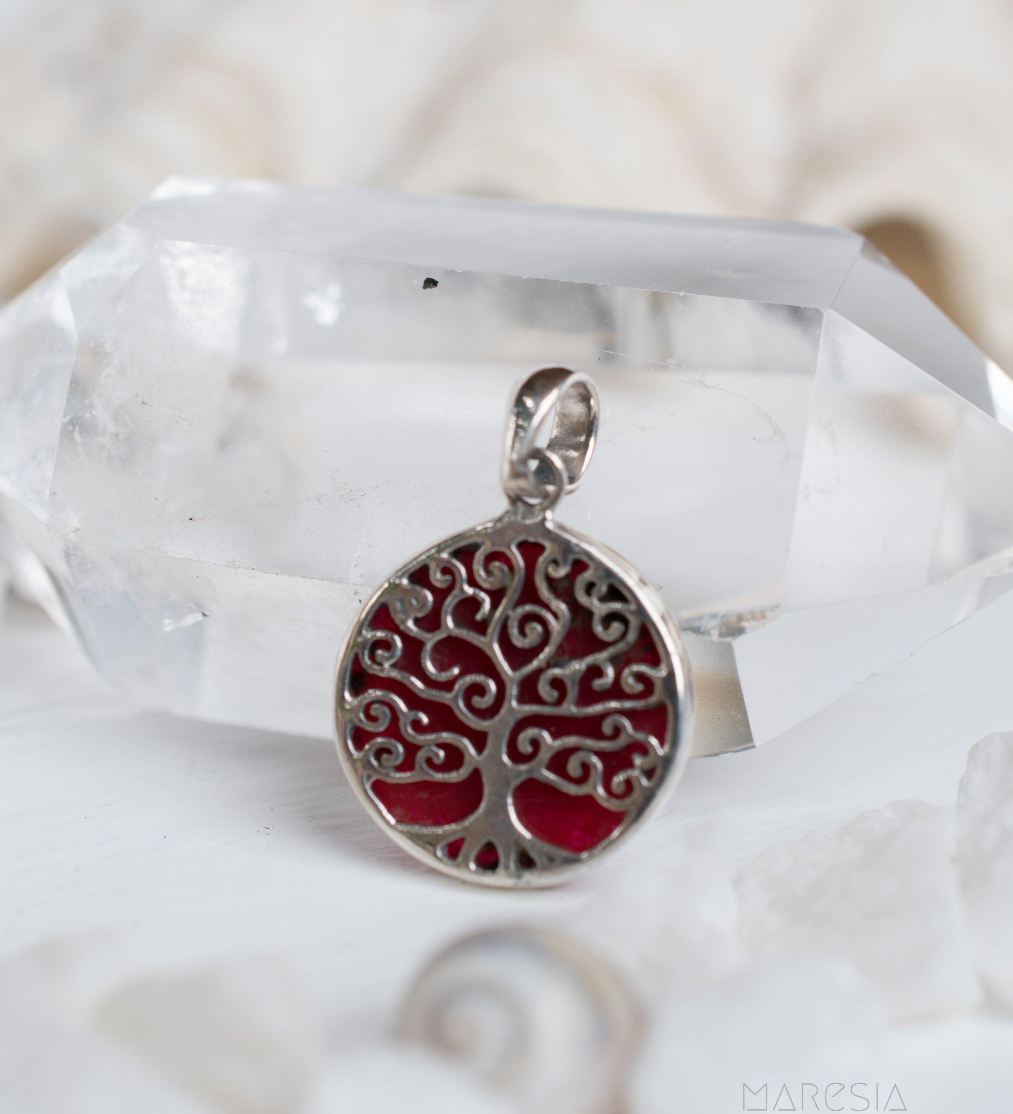 Tree of Life Small Pendant ~ Abalone, Mother of Pearl or Coral ~ Sterling Silver 925 ~SMP018 - Maresia Jewelry