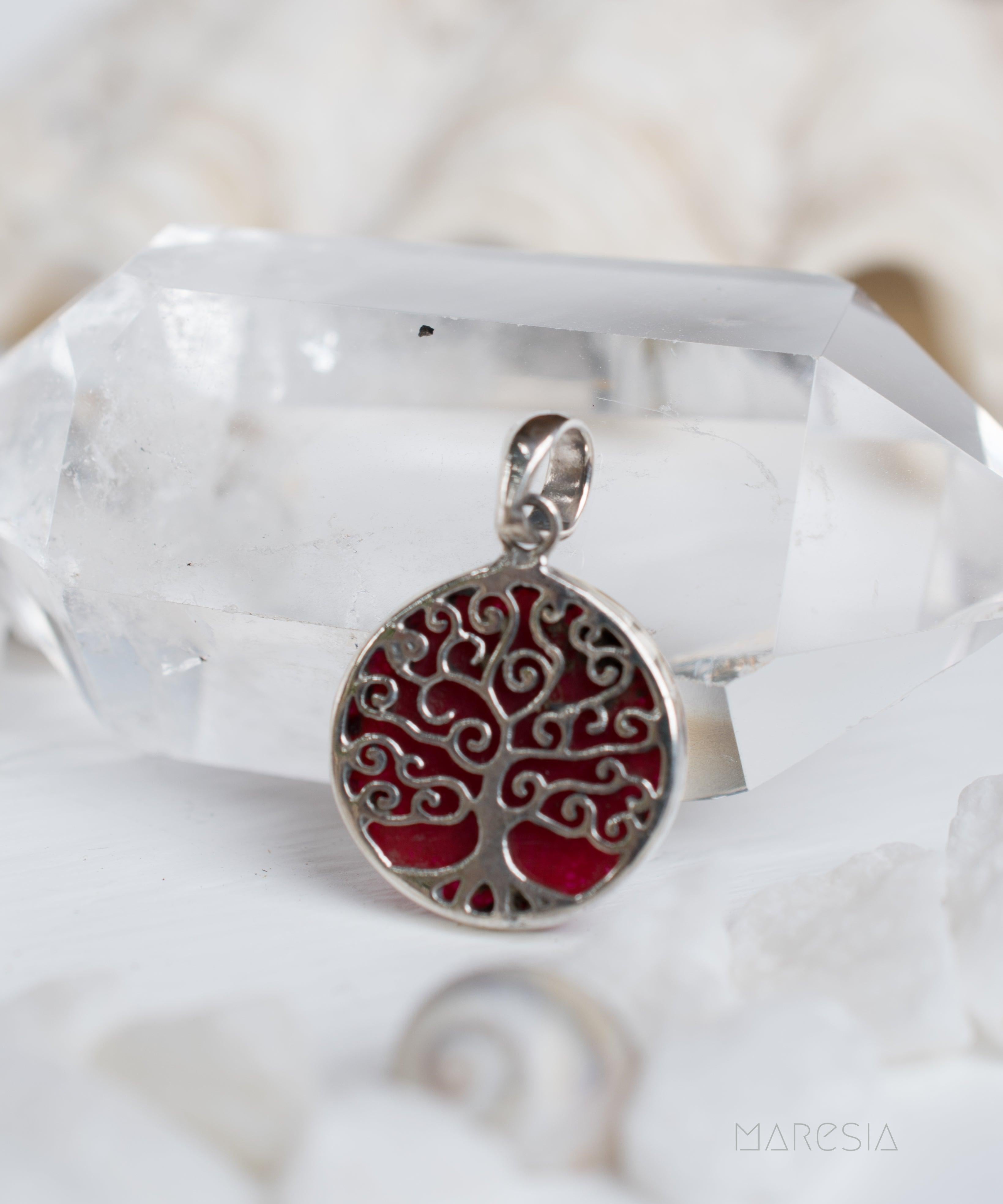 Tree of Life Small Pendant ~ Abalone, Mother of Pearl or Coral ~ Sterling Silver 925 ~SMP018 - Maresia Jewelry