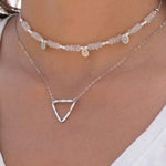 Triangle  Necklace Choker ~Sterling Silver 925 - Maresia Jewelry